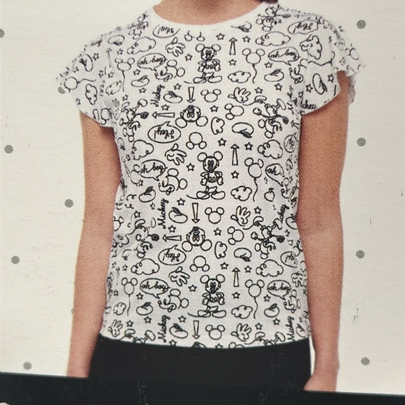 NIP Disney Mickey Mouse Classic Fit Ladies Tee T Shirt Top Sz XL Sketch Drawings - Picture 2 of 7